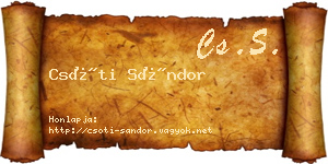 Csóti Sándor névjegykártya