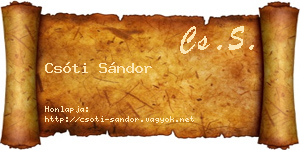 Csóti Sándor névjegykártya