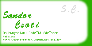 sandor csoti business card